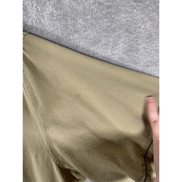 A[X]IST Shirt Men's Large Tan 100% Silk Button-Up Short Sleeve Washable - Picture 8 of 11